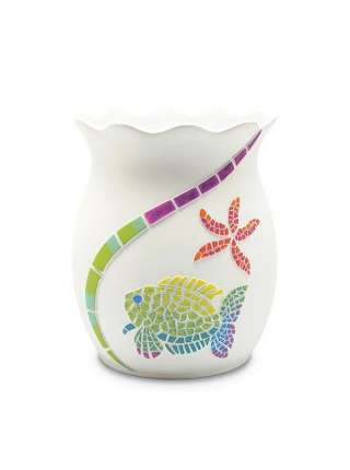 Корзина для мусора Fish Fantasy, 25 см, полистоун, белый, серия Корзины для ванной, Blonder Home