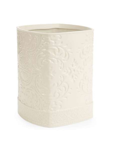 Корзина для мусора, 24.5 см, фарфор, белый, серия Bedminster Damask, Kassatex
