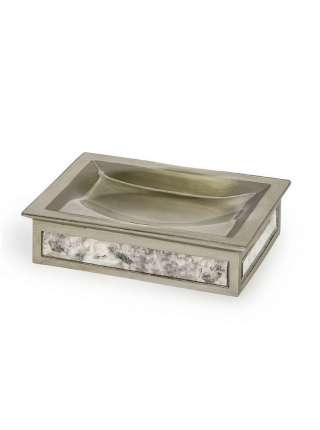 Мыльница, 15.3 см, полистоун/зеркало, бронза, серия Palazzo Vintage Mirror, Kassatex