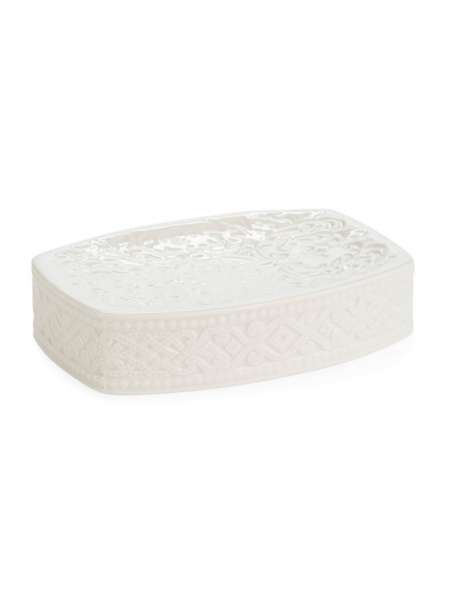 Мыльница, 13 см, фарфор, белый, серия Bedminster Damask, Kassatex