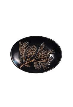 Мыльница Asian Pine, 14.6 см, керамика, коричневый, серия Мыльницы, Blonder Home