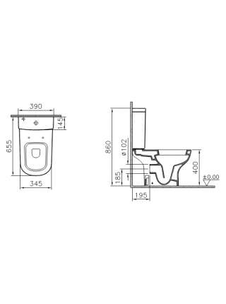 Унитаз-компакт VitrA D-Light 9014B003-7207 с микролифтом