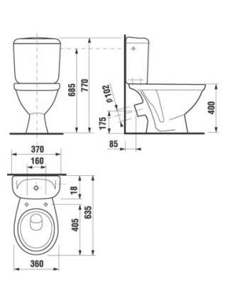 Унитаз-компакт Jika Lyra 2423.4 косой выпуск