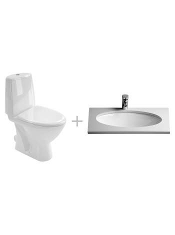 Комплект Унитаз-компакт IFO Frisk 21030000 + Раковина VitrA Arkitekt 6069B003 встраиваемая