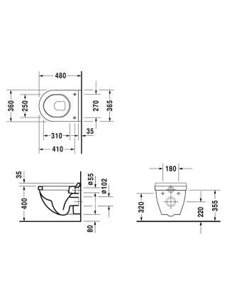 Унитаз подвесной Duravit Starck 3 2202090000