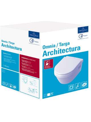 Унитаз подвесной Villeroy & Boch Architectura 5684 H1 R1 alpin CeramicPlus, с микролифтом