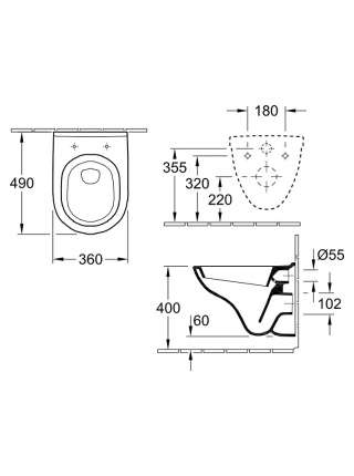 Унитаз подвесной Villeroy & Boch O Novo 5688 H1 01 alpin, с микролифтом