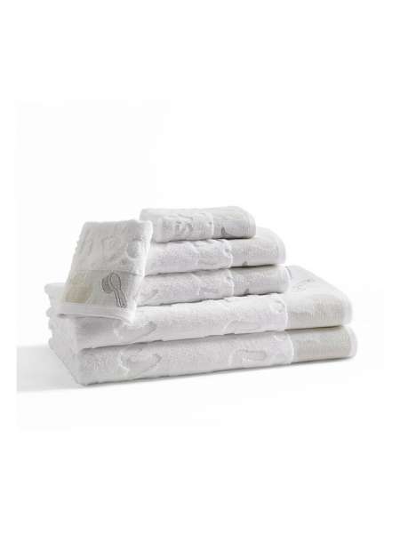 Полотенце мини для рук, 46x30 см, хлопок, белый, серия Bathtime, Kassatex
