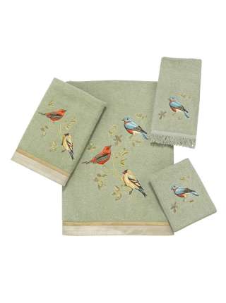 Полотенце для рук мини, 46 см, хлопок, зеленый, серия Gilded Birds, Avanti