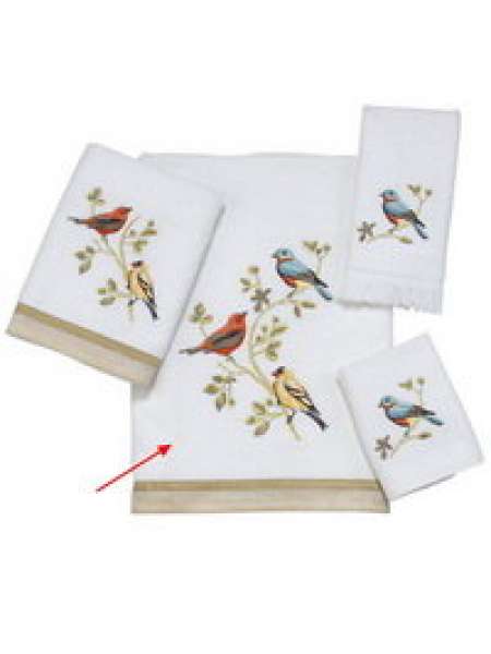 Полотенце банное, 127 см, хлопок, белый, серия Gilded Birds, Avanti