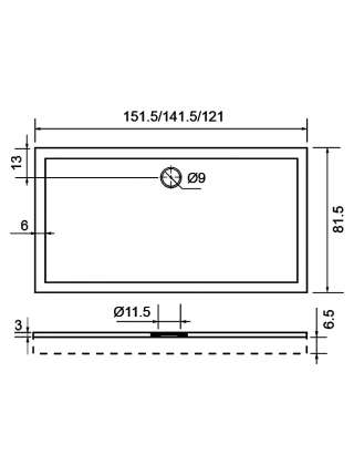 Поддон для душа Aquanet Gamma 150x80