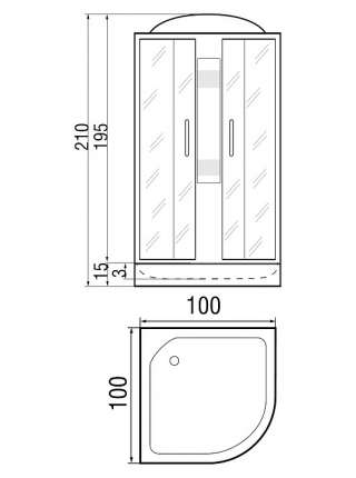 Душевая кабина River Nara Light 100/15 МТ