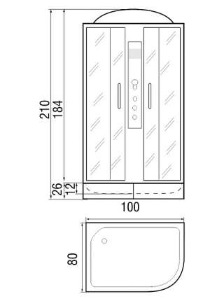 Душевая кабина River Desna 100/80/26 MT L