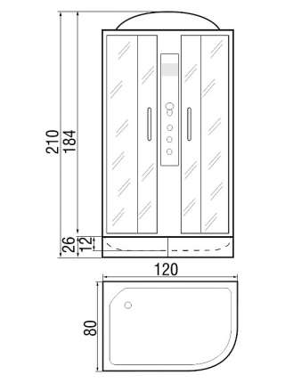 Душевая кабина River Dunay 120/80/26 МТ L