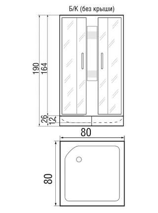Душевая кабина River Quadro 80/26 MT без крыши
