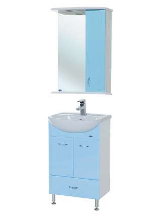Тумба с раковиной Bellezza Уют 50 с нижним ящиком голубая