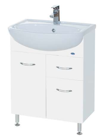 Тумба с раковиной Bellezza Уют 60 1 ящик белая