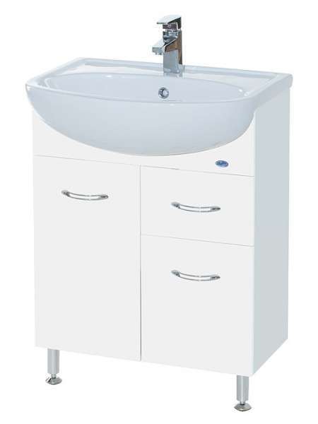 Тумба с раковиной Bellezza Уют 60 1 ящик белая