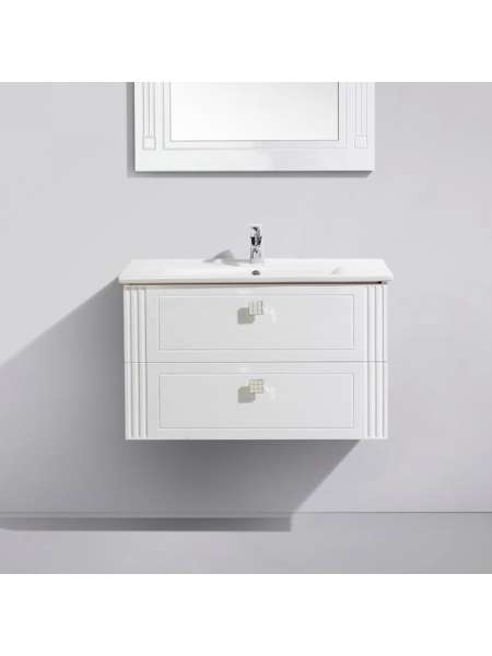 Тумба с раковиной BelBagno Atria 83 bianco lucido 2 ящика