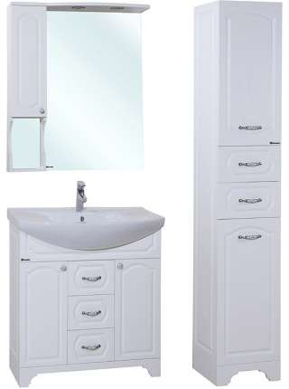 Тумба с раковиной Bellezza Камелия 75 белая Н, раковина Kirovit Стиль 75