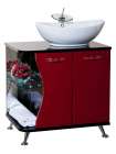 Тумба с раковиной Bellezza Рио 70 R красная с черным