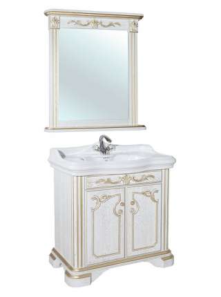 Тумба с раковиной Bellezza Виктория 100 белая патина золото