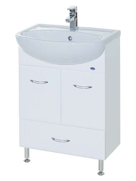 Тумба с раковиной Bellezza Уют 50 с нижним ящиком белая