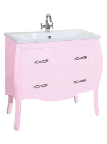 Тумба с раковиной Bellezza Грация 80 розовая