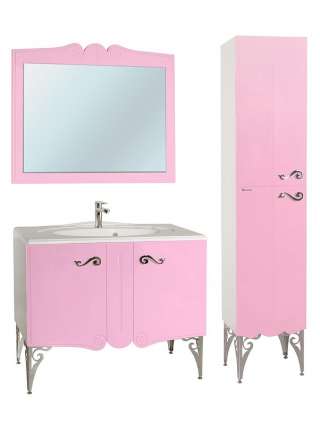 Тумба с раковиной Bellezza Эстель 100 розовая