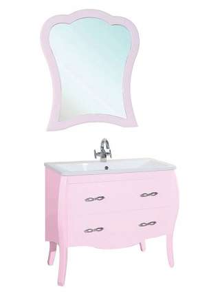 Тумба с раковиной Bellezza Грация 80 розовая