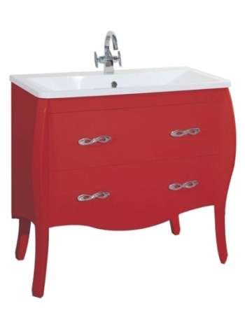 Тумба с раковиной Bellezza Грация 80 красная
