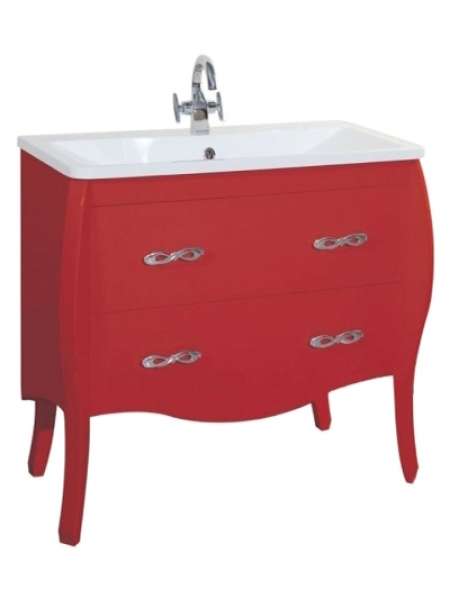 Тумба с раковиной Bellezza Грация 80 красная