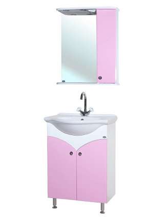 Тумба с раковиной Bellezza Софи 60 белая с розовым