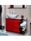 Тумба с раковиной Bellezza Рио 90 L красная с черным