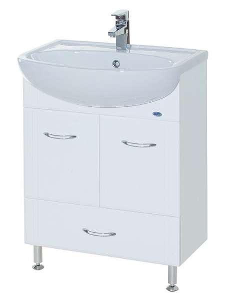 Тумба с раковиной Bellezza Уют 60 с нижним ящиком белая