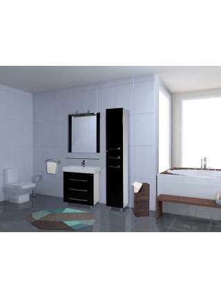 Тумба с раковиной Bellezza Рокко 60 черная напольная 3 ящика