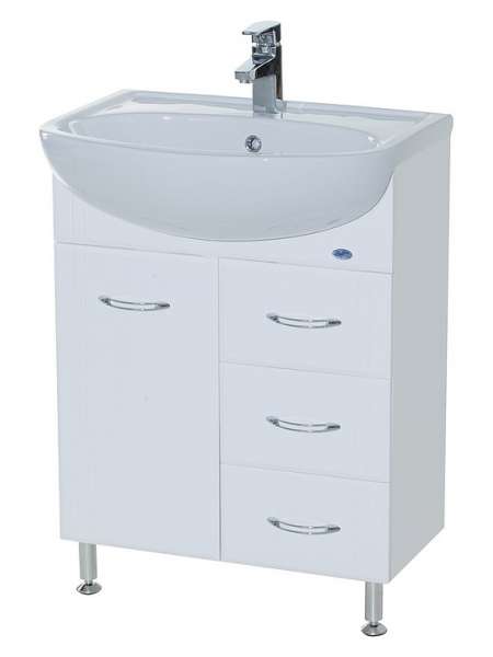 Тумба с раковиной Bellezza Уют 60 3 ящика белая