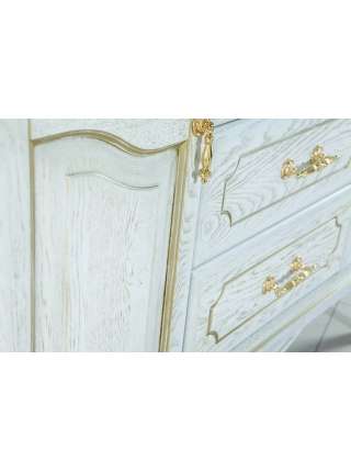 Тумба с раковиной Bellezza Рим 120 белая патина золото