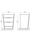 Тумба с раковиной BelBagno Piramide 80 bianco lucido