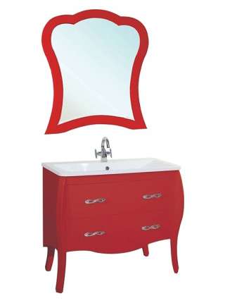 Тумба с раковиной Bellezza Грация 90 красная