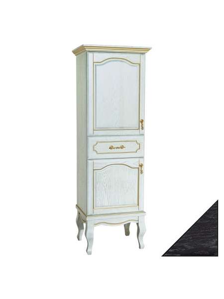 Шкаф-пенал Bellezza Рим 60 L черный патина серебро