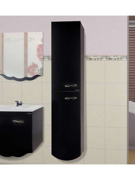 Шкаф-пенал Bellezza Версаль 40 L черный 2 двери