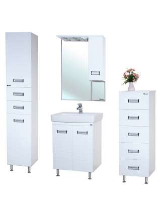 Шкаф-пенал Bellezza Сиена 35 L белый с бельевой корзиной