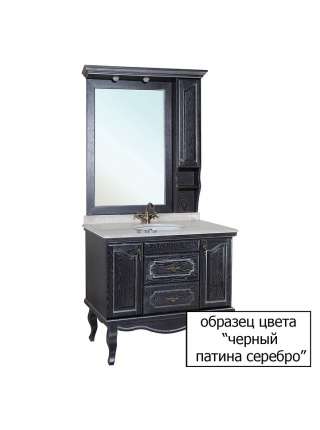 Шкаф-пенал Bellezza Рим 60 R черный патина серебро