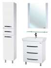 Шкаф-пенал Bellezza Рокко 35 L белый с бельевой корзиной