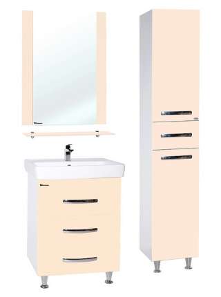 Шкаф-пенал Bellezza Рокко 35 R бежевый с бельевой корзиной