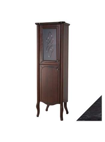 Шкаф-пенал Bellezza Грация Люкс 60 L черный патина серебро