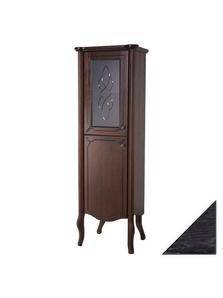 Шкаф-пенал Bellezza Грация Люкс 60 L черный патина серебро