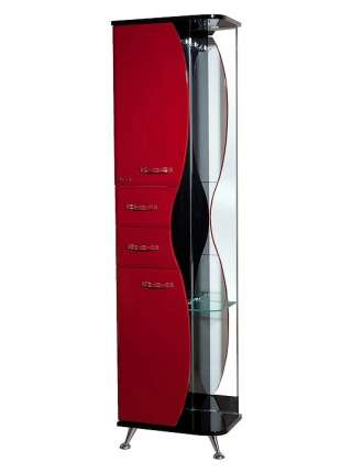 Шкаф-пенал Bellezza Рио 50 L красный с черным