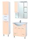 Шкаф-пенал Bellezza Мари 35 L белый/бежевый с бельевой корзиной